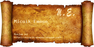 Micsik Emese névjegykártya
